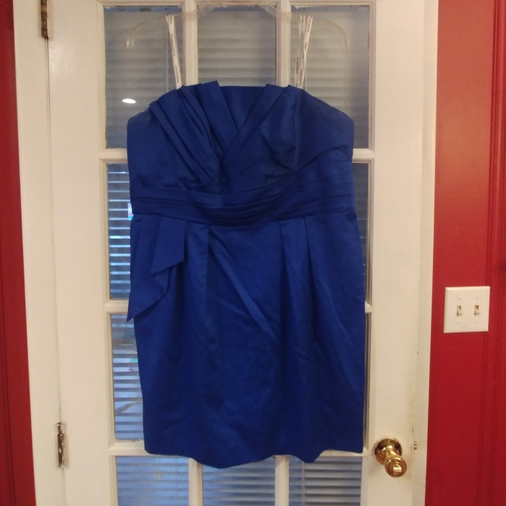 David's Bridal Blue Strapless Dress. Size 18